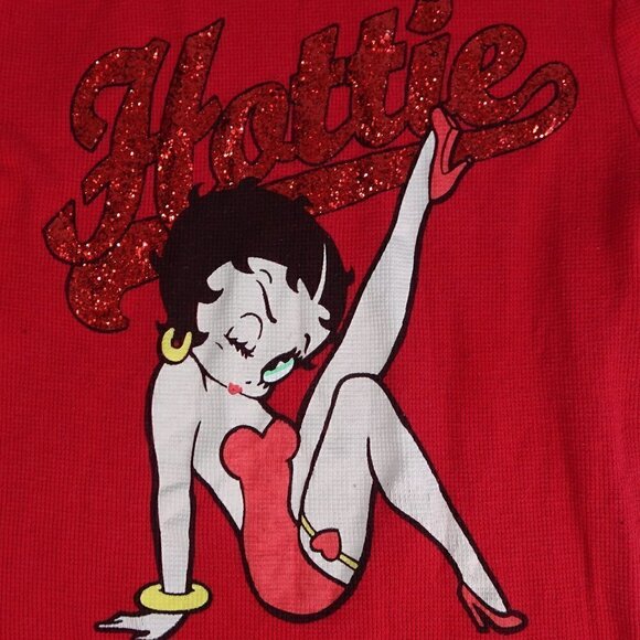 Betty Boop Red "Hottie" Thermal Junior Size 11-13 - Picture 3 of 5